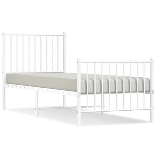 Białe pojedyncze łóżko metalowe 80x200 cm - Romaxo Elior One Size Edinos.pl