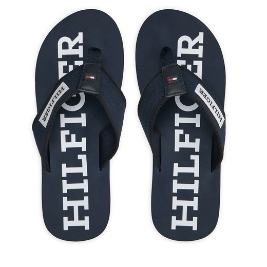 Japonki Tommy Hilfiger Patch Hilfiger Beach Sandal FM0FM05024 Granatowy ze sklepu eobuwie.pl w kategorii Klapki męskie - zdjęcie 173388244