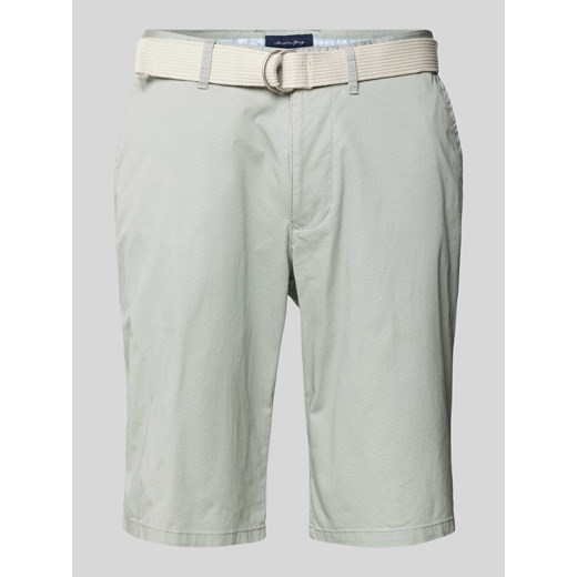 Szorty chinosy o kroju slim fit z paskiem ze sklepu Peek&Cloppenburg  w kategorii Spodenki męskie - zdjęcie 173388302