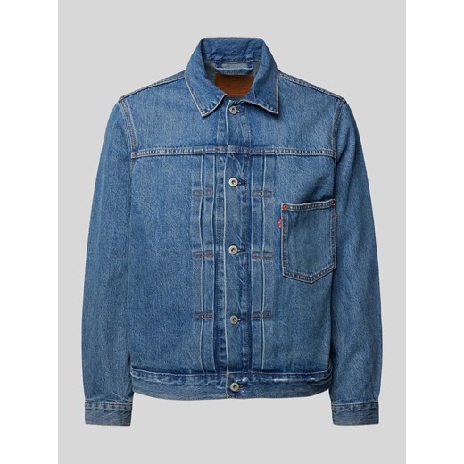 Kurtka jeansowa z kieszenią na piersi i detalem z logo ze sklepu Peek&Cloppenburg  w kategorii Kurtki męskie - zdjęcie 173388534