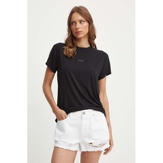 BOSS t-shirt damski kolor czarny 50525711 ze sklepu ANSWEAR.com w kategorii Bluzki damskie - zdjęcie 173395712