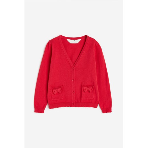 H & M - Bawełniany kardigan szkolny - Czerwony H & M 134 H&M