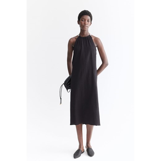 H & M - Bawełniana sukienka ze sznurkiem - Czarny H & M XXL H&M