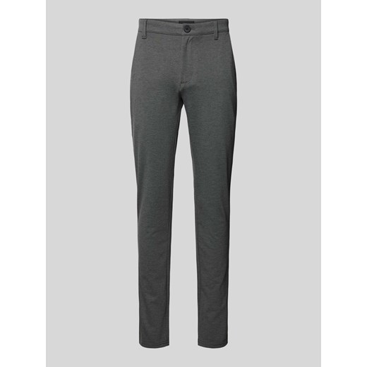 Spodnie o kroju slim fit z elastycznym paskiem model ‘Langford’ ze sklepu Peek&Cloppenburg  w kategorii Spodnie męskie - zdjęcie 173396602