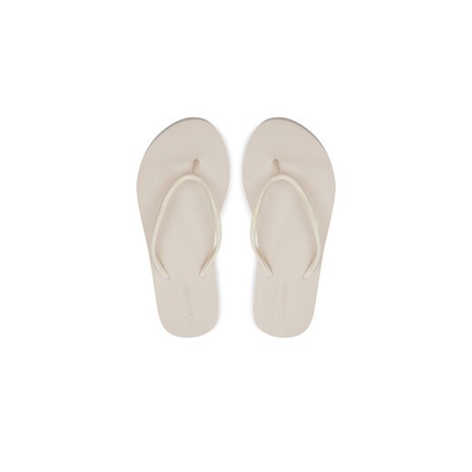 Calvin Klein Japonki Flatform Ff Deboss Logo Tpu HW0HW01977 Beżowy Calvin Klein 36 MODIVO