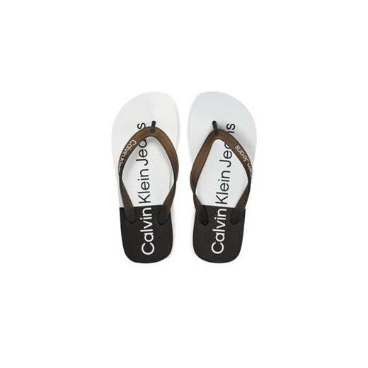 Calvin Klein Jeans Japonki Beach Sandal Flatform Monologo YW0YW01617 Czarny ze sklepu MODIVO w kategorii Klapki damskie - zdjęcie 173396883