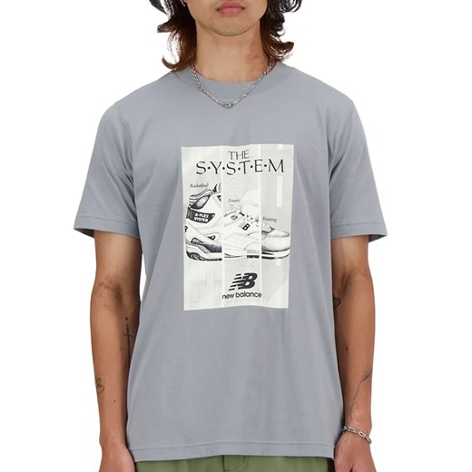 Koszulka New Balance MT41595YST - szara ze sklepu streetstyle24.pl w kategorii T-shirty męskie - zdjęcie 173397734