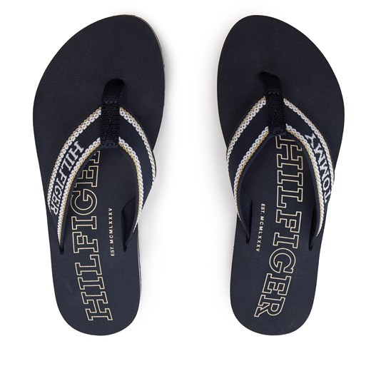 Japonki Tommy Hilfiger Hilfiger Beach Sandal FW0FW07905 Niebieski ze sklepu eobuwie.pl w kategorii Klapki damskie - zdjęcie 173399524