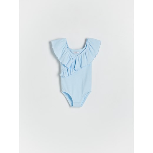 Reserved - Body z falbanką - jasnoniebieski ze sklepu Reserved w kategorii Body niemowlęce - zdjęcie 173400882
