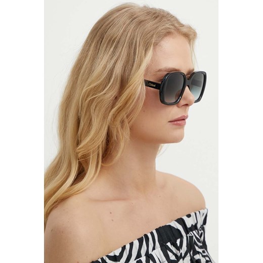 Chloé okulary przeciwsłoneczne damskie kolor czarny CH0222S ze sklepu ANSWEAR.com w kategorii Okulary przeciwsłoneczne damskie - zdjęcie 173404210
