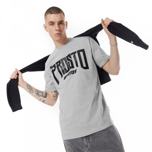 Męski t-shirt z nadrukiem Prosto Triz - szary S wyprzedaż Sportstylestory.com