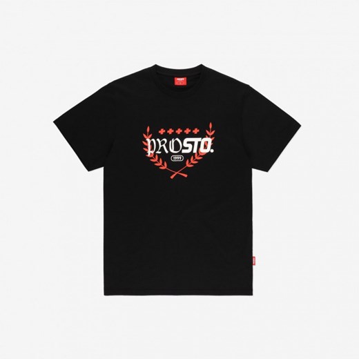 Męski t-shirt z nadrukiem Prosto Huffle - czarny M wyprzedaż Sportstylestory.com