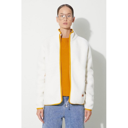 Fjallraven bluza polarowa Vardag Pile kolor beżowy gładka ze sklepu PRM w kategorii Bluzy damskie - zdjęcie 173407972