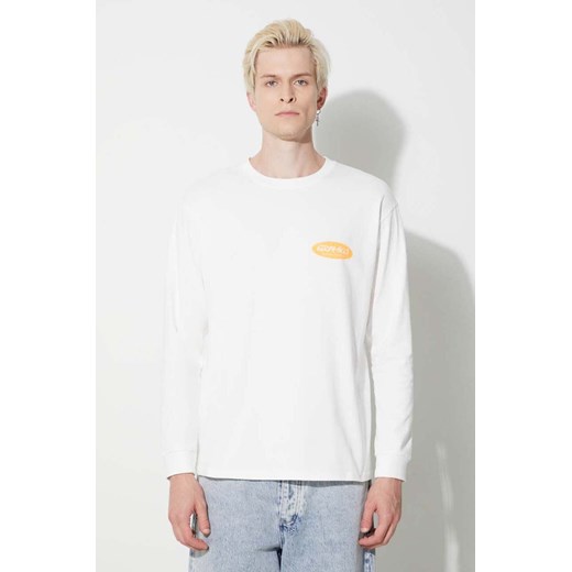 Gramicci longsleeve bawełniany Original Freedom Oval Longsleeve Tee kolor biały z nadrukiem G3FU.T072 ze sklepu PRM w kategorii T-shirty męskie - zdjęcie 173408094