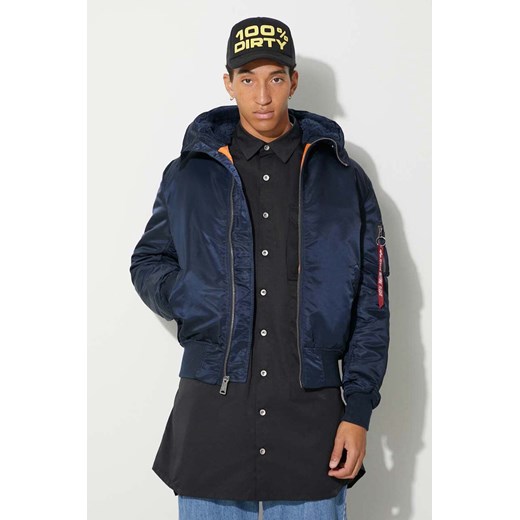Alpha Industries kurtka MA-1 Hooded męska kolor niebieski zimowa 158104.07 Alpha Industries M PRM okazyjna cena