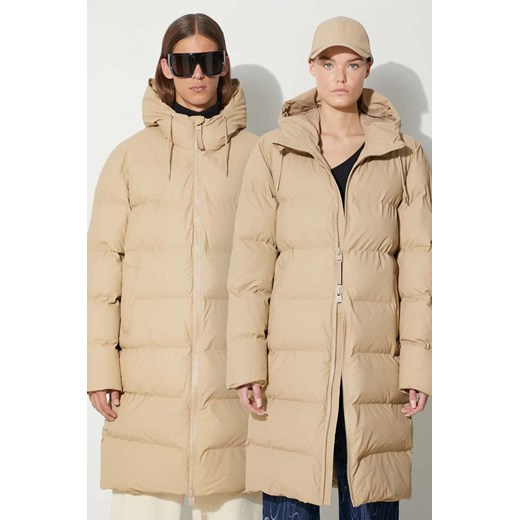 Rains kurtka 15130 Jackets kolor beżowy zimowa ze sklepu PRM w kategorii Kurtki damskie - zdjęcie 173408282