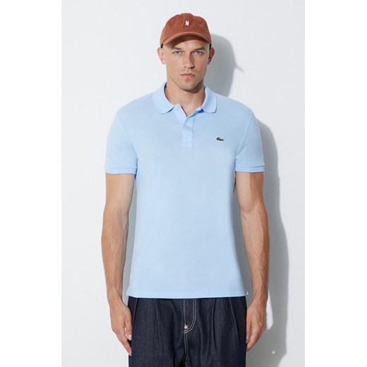 Lacoste polo bawełniane kolor niebieski ze sklepu PRM w kategorii T-shirty męskie - zdjęcie 173408590