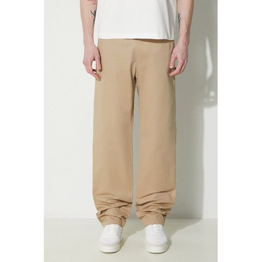 A.P.C. spodnie bawełniane Pantalon Chuck kolor beżowy proste COGEW.H08408.BAA ze sklepu PRM w kategorii Spodnie męskie - zdjęcie 173409173