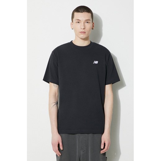 New Balance t-shirt bawełniany Small Logo męski kolor czarny z aplikacją MT41509BK ze sklepu PRM w kategorii T-shirty męskie - zdjęcie 173409443
