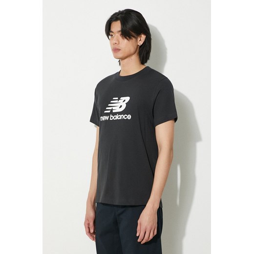 New Balance t-shirt bawełniany Sport Essentials męski kolor czarny z nadrukiem MT41502BK ze sklepu PRM w kategorii T-shirty męskie - zdjęcie 173409491