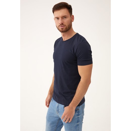 Granatowa Koszulka Tinadia ze sklepu Born2be Odzież w kategorii T-shirty męskie - zdjęcie 173413694