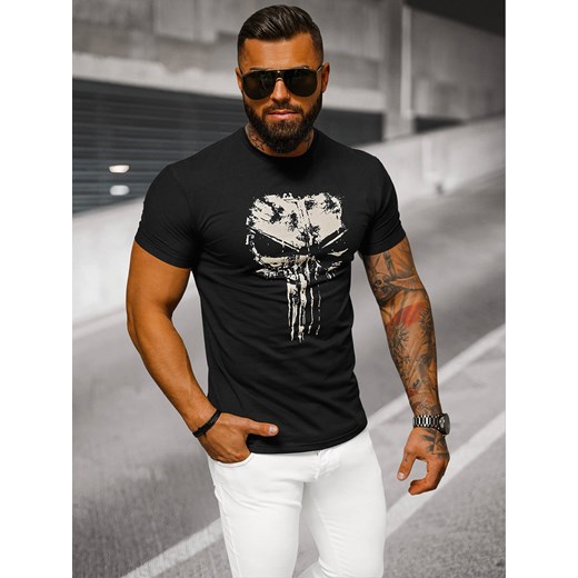 T-shirt męski slim fit czarny OZONEE NB/MT3045Z Ozonee XL ozonee.pl