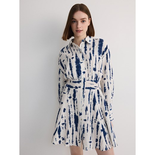 Reserved - Sukienka z wiskozą - niebieski ze sklepu Reserved w kategorii Sukienki - zdjęcie 173417452