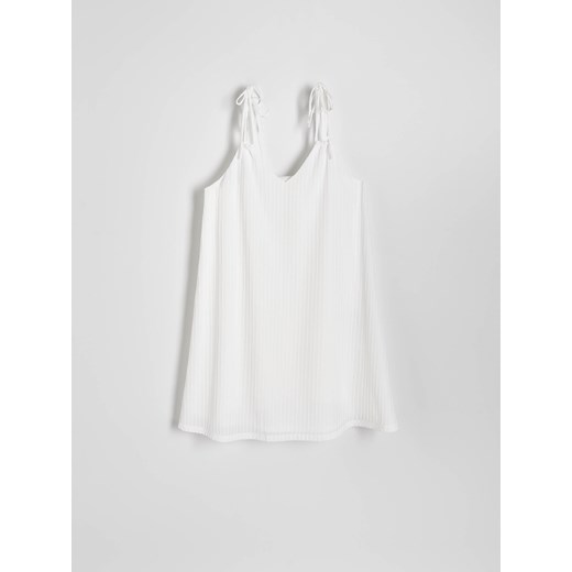 Reserved - Sukienka mini na ramiączkach - biały ze sklepu Reserved w kategorii Sukienki - zdjęcie 173417604