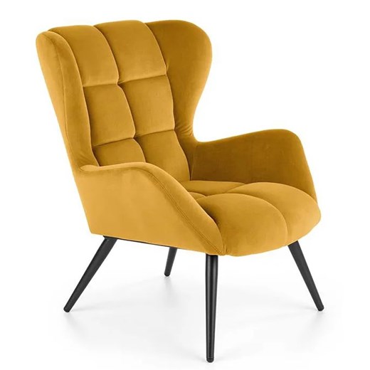 Musztardowy fotel uszak C9-N53 ze sklepu Edinos.pl w kategorii Fotele - zdjęcie 173422641