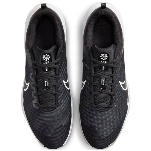 Czarne buty sportowe męskie Nike downshifter wiązane z tkaniny na jesień 