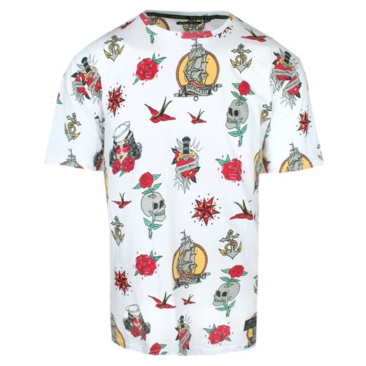 Męski T-Shirt - Brave Soul - Pirackie Motywy - Biały TSBRSSS24NUNEZopticwhite ze sklepu JegoSzafa.pl w kategorii T-shirty męskie - zdjęcie 173427164