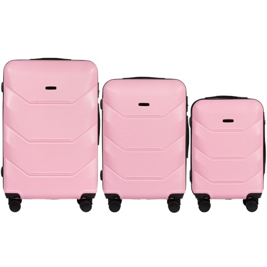 Zestaw 3 walizek Wings Peacock 2.0 LIGHT PINK ze sklepu WINGS w kategorii Walizki - zdjęcie 173427731