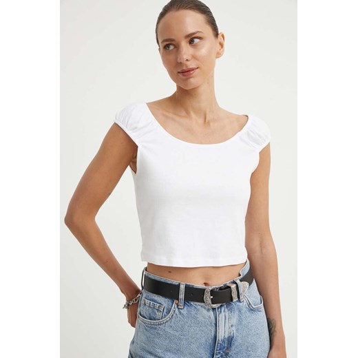 Levi&apos;s top bawełniany kolor biały A8784 ze sklepu ANSWEAR.com w kategorii Bluzki damskie - zdjęcie 173428254