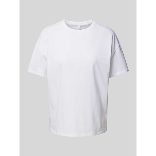 T-shirt z prążkowanym okrągłym dekoltem ze sklepu Peek&Cloppenburg  w kategorii Bluzki damskie - zdjęcie 173428814