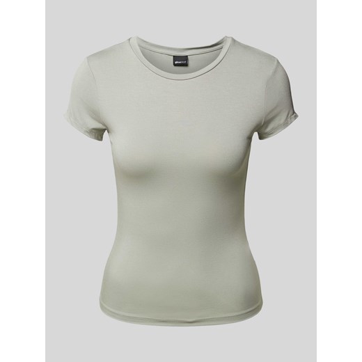 T-shirt z prążkowanym okrągłym dekoltem ze sklepu Peek&Cloppenburg  w kategorii Bluzki damskie - zdjęcie 173428900