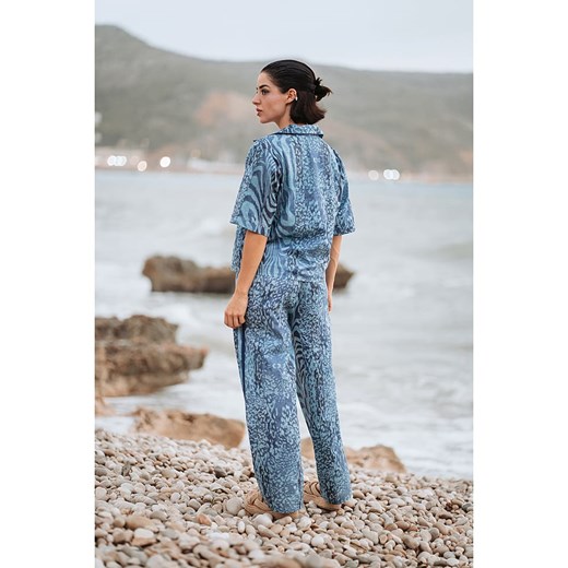Isla Bonita by SIGRIS Spodnie w kolorze granatowo-błękitnym Isla Bonita By Sigris XL okazyjna cena Limango Polska
