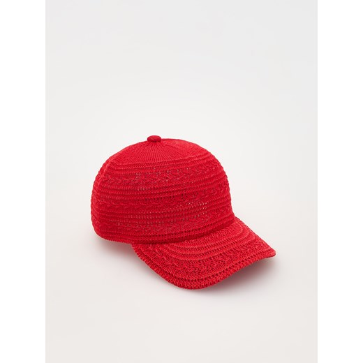 Reserved - Pleciona czapka z daszkiem - czerwony ze sklepu Reserved w kategorii Czapki zimowe damskie - zdjęcie 173433610