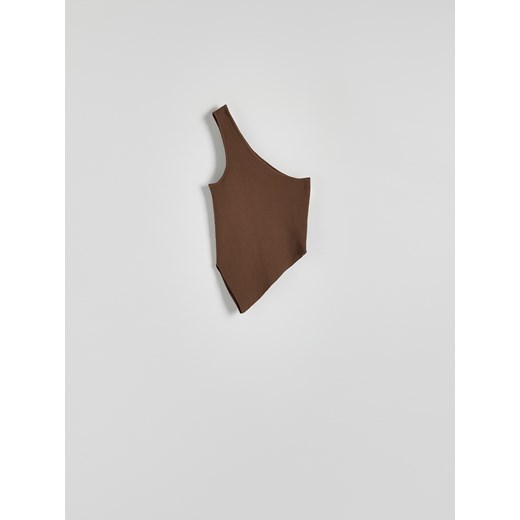 Reserved - Asymetryczny top - brązowy ze sklepu Reserved w kategorii Bluzki damskie - zdjęcie 173433770