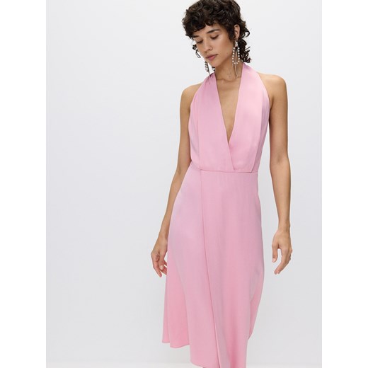 Reserved - Asymetryczna sukienka z odkrytymi plecami - fioletowy ze sklepu Reserved w kategorii Sukienki - zdjęcie 173433914