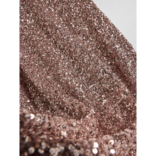 Reserved - Cekinowa sukienka midi - pastelowy róż Reserved S Reserved