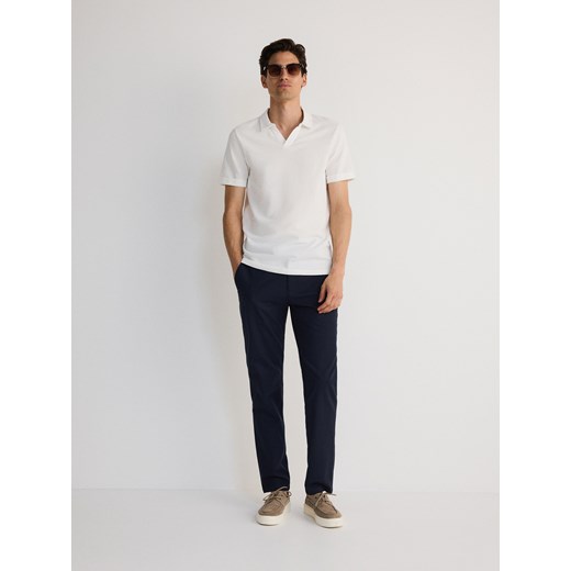 Reserved - Koszulka polo regular fit - biały ze sklepu Reserved w kategorii T-shirty męskie - zdjęcie 173439120