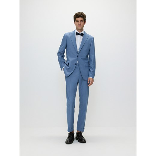 Reserved - Spodnie garniturowe z domieszką wełny - jasnoniebieski ze sklepu Reserved w kategorii Spodnie męskie - zdjęcie 173442903
