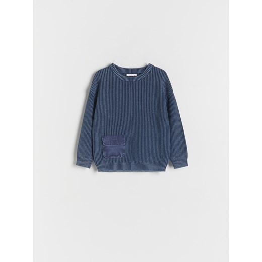 Reserved - Bawełniany sweter - granatowy ze sklepu Reserved w kategorii Bluzy i swetry - zdjęcie 173442920