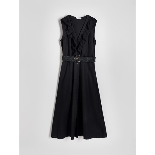 Reserved - Sukienka z lnem - czarny ze sklepu Reserved w kategorii Sukienki - zdjęcie 173443013