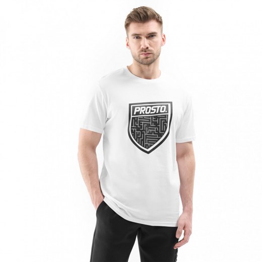 Męski t-shirt z nadrukiem Prosto Yumzle - biały S wyprzedaż Sportstylestory.com