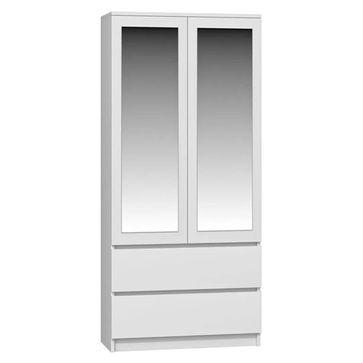 Biała minimalistyczna szafa z lustrem - Bafix ze sklepu Edinos.pl w kategorii Szafy - zdjęcie 173446382