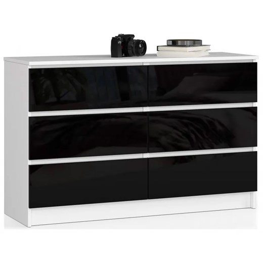 Komoda do biura z szufladami biała + czarny połysk - Mirus 4X Elior One Size Edinos.pl