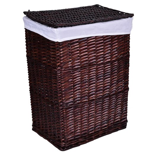 Wiklinowy kosz na pranie wenge 72L T6-G72 ze sklepu Edinos.pl w kategorii Kosze na pranie - zdjęcie 173446771