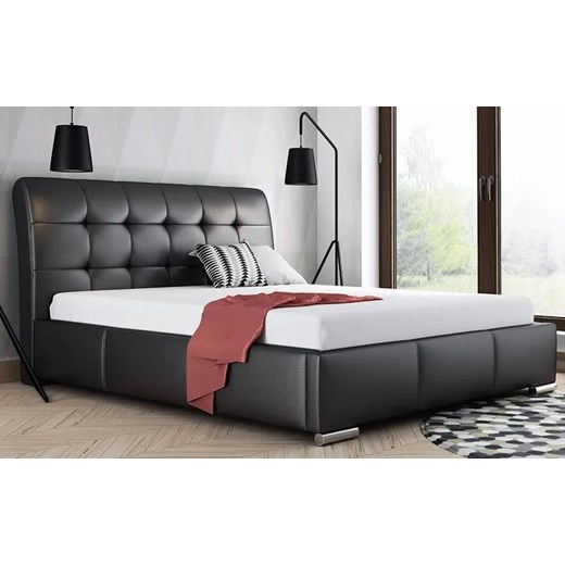 Łóżko z pikowanym zagłówkiem i pojemnikiem Tibis 2X 200x200 - 44 kolory Elior One Size Edinos.pl