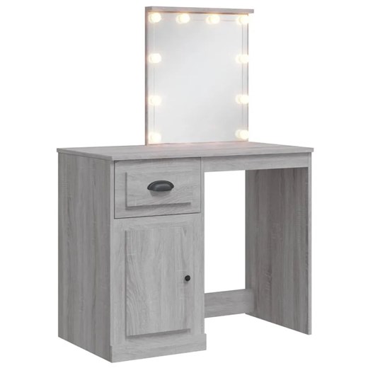 Toaletka z podświetlanym lustrem z lampkami szary dąb sonoma B5-W47 ze sklepu Edinos.pl w kategorii Dom - zdjęcie 173447573